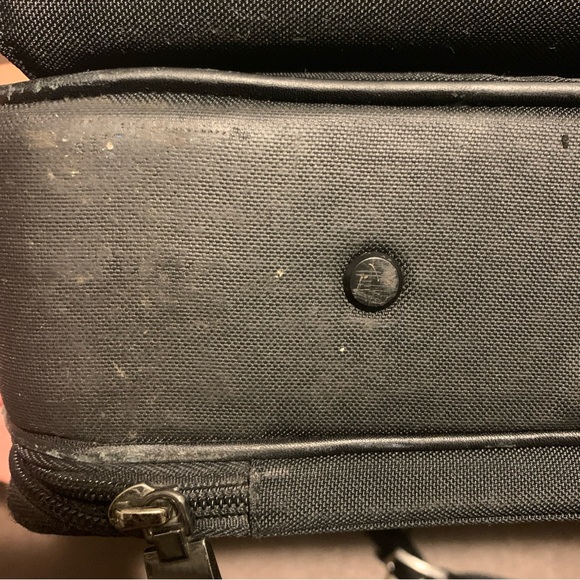 TUMI 2967D Black Leather Nylon Briefcase Laptop Shoulder Messenger Bag - Picture 9 of 16